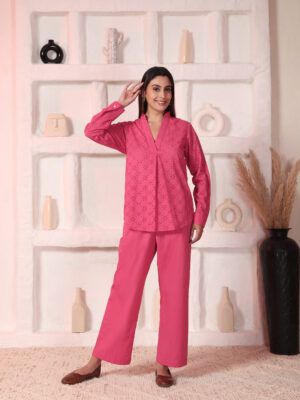 Garnet embroidered co-ord set